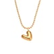 P1189-Gold Steel Bead Love Necklace 41+5cm
