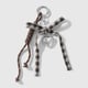 Two-color plaid bow heart keychain 1