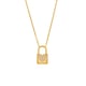 P061-Golden Love Lock Zircon Necklace 41+5cm 