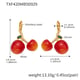 TXF420-Orange-red cherry earrings Picture5