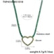 TXP455-Stalen groene zirkoon ketting 41+5cm Afbeelding16