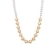 P1735-Gouden schelpparel hart zirkoon ketting 41+5cm