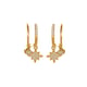 F1327 - Boucles d&#39;oreilles étoile octogonale dorées 