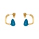 F319 - Boucles d&#39;oreilles goutte dorées et bleues Image3