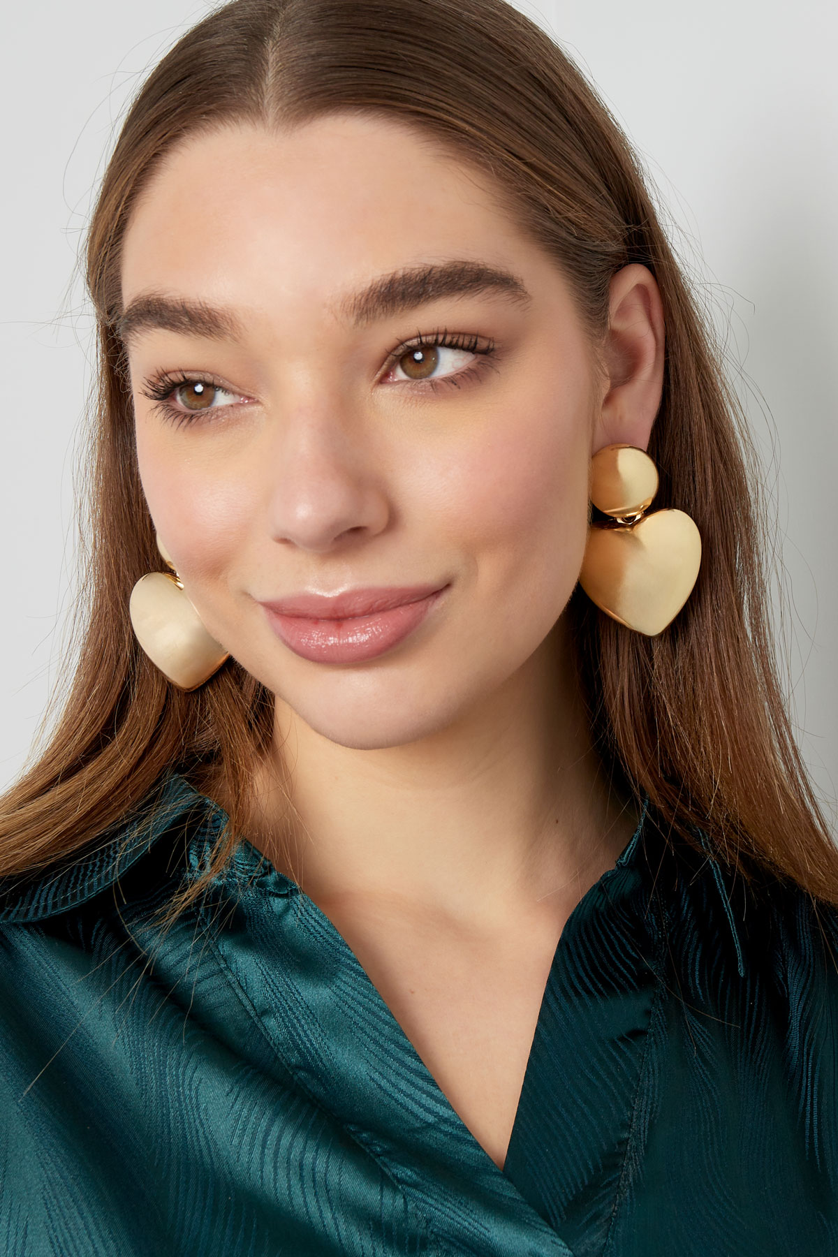 earrings heart with dot metal