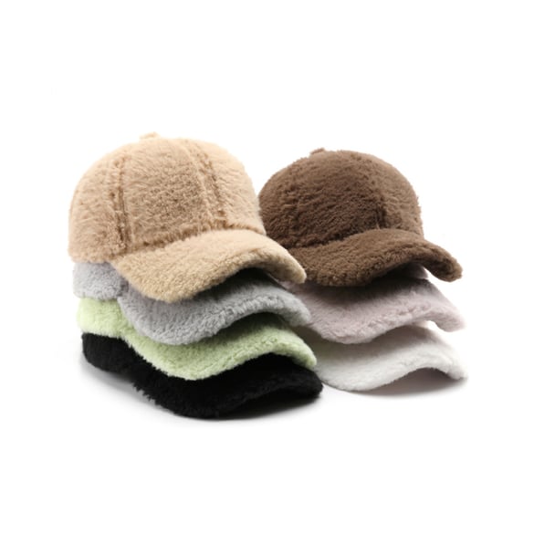 Cappellino da baseball casual in peluche tinta unita da 1 pezzo