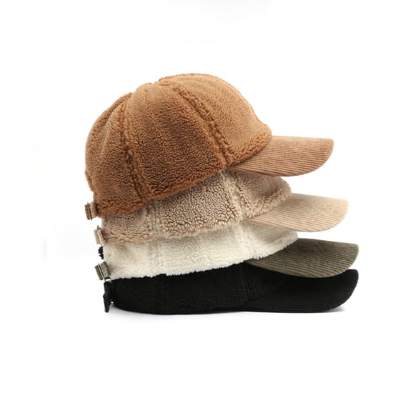 Cappellino da baseball casual in peluche tinta unita da 1 pezzo