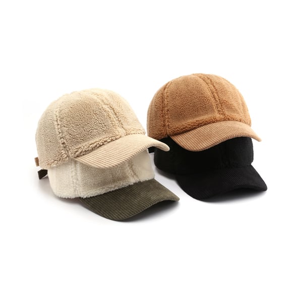 Cappellino da baseball casual in peluche tinta unita da 1 pezzo 2
