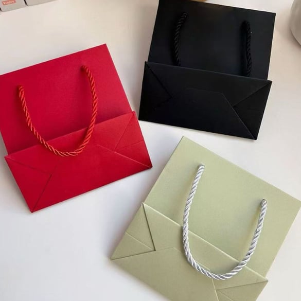 1 Piece Solid Color Paper Shopping Bag