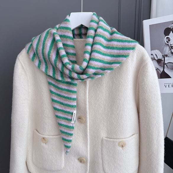 1 Piece Casual Strip Rayon & Wool Shawl