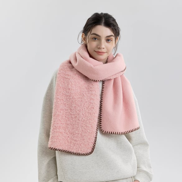 1 Piece Solid Color Solid Color Loop Yarn Scarf with Minimalist Hemming 2