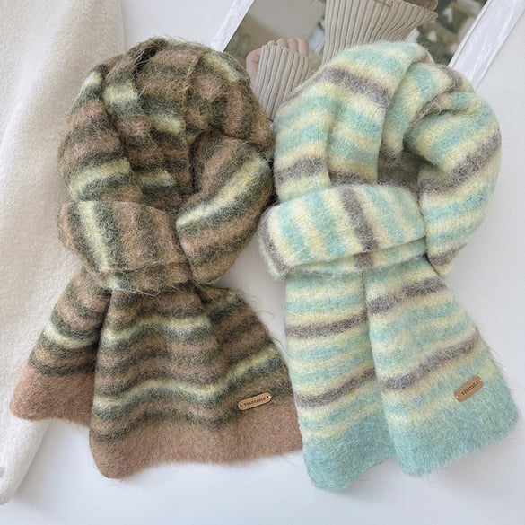 1 Piece Strip Rayon & Wool Winter Scarf