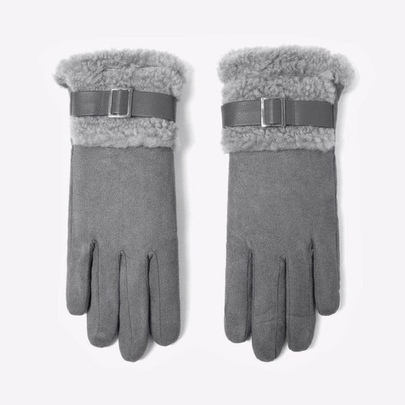 1 Paar elegante Winterhandschuhe aus dickem Wildleder 2