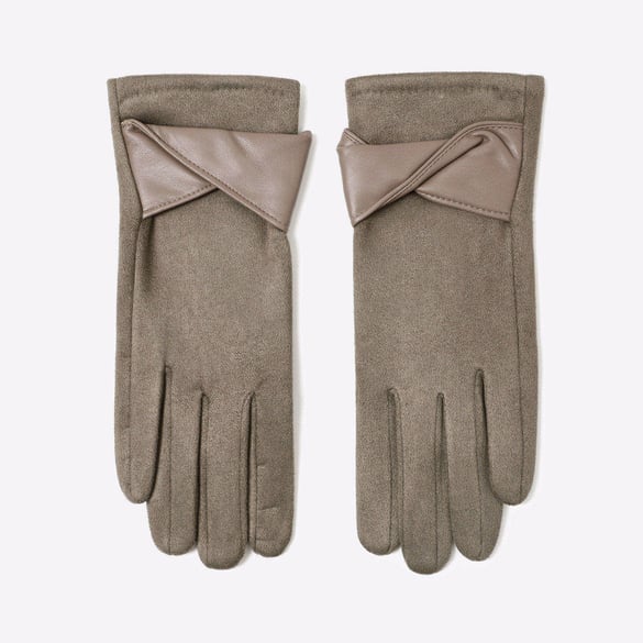 1 Paar elegante Winterhandschuhe aus Wildleder und Leder 2