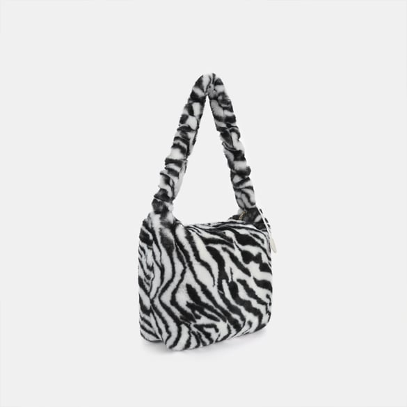 1 bolso bandolera informal con estampado de leopardo peludo para mujer 2