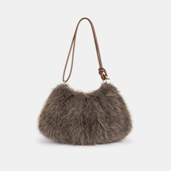 Bolso de hombro para mujer de 1 pieza con nudo y correa de pelo liso