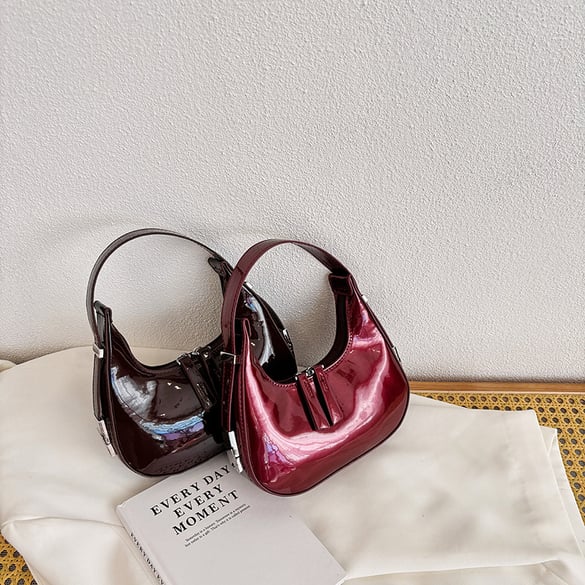 1 Stück einfache, elegante, einfarbige PU-Damenhandtaschen