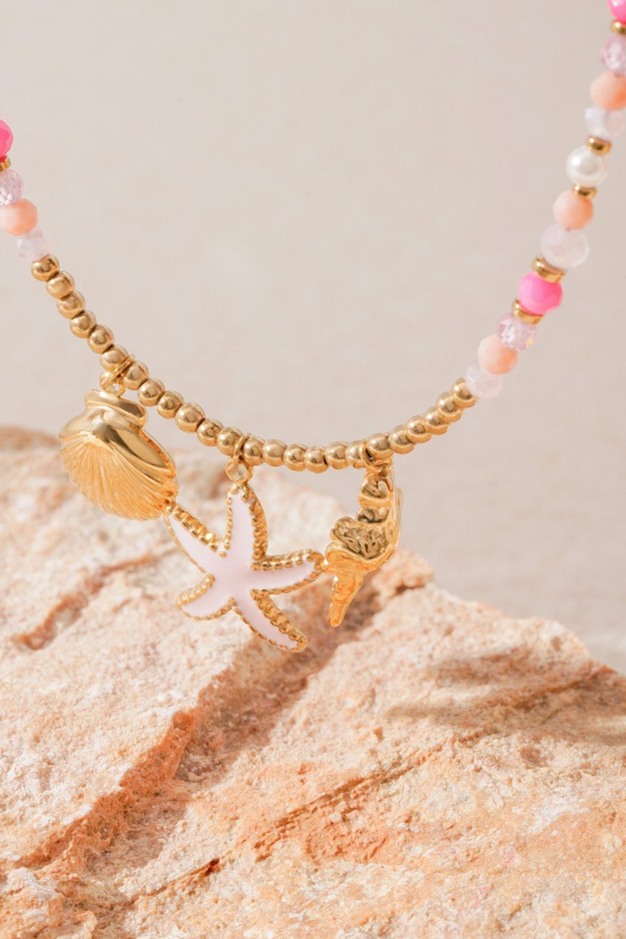 Collier rose sea babe - Couleur or rose h5Image5