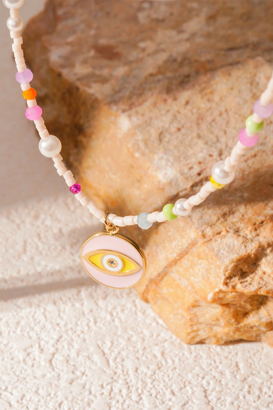 All eyes on you Necklace - Pink multi  Picture3