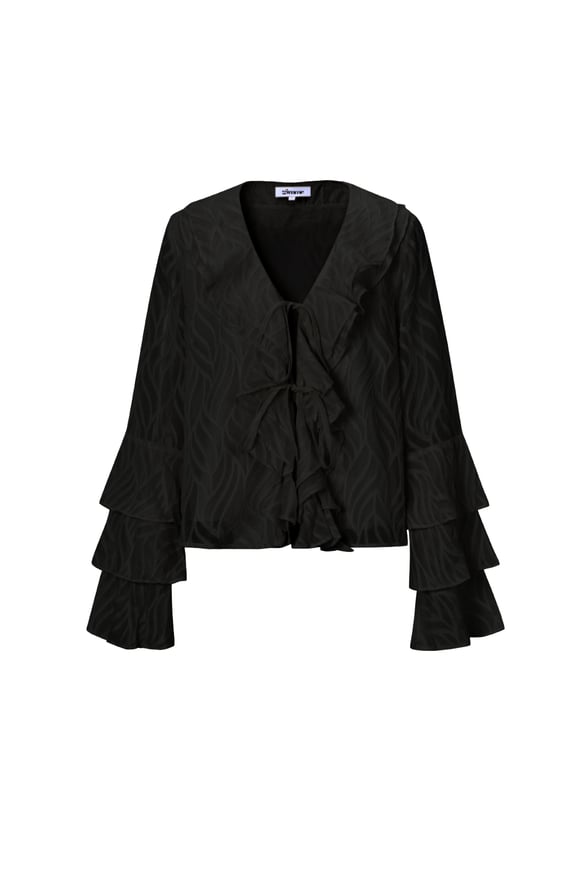 Co-ord Set Beyaz Yapraklar - Uzun Kollu Üstler