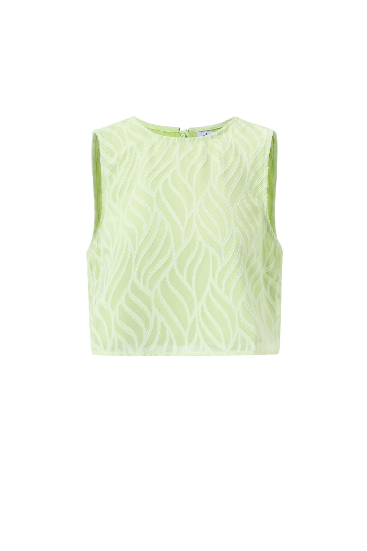 Co-ord Set White Leaves - Sleeveless Tops