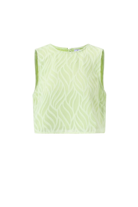 Co-ord Set White Leaves - Sleeveless Tops 2