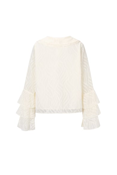 Co-ord Set Beyaz Yapraklar - Uzun Kollu Üstler h5 Resim3