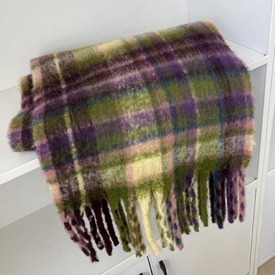 1 Piece Classic Plaid Polyester Women's Winter Scarves h5 