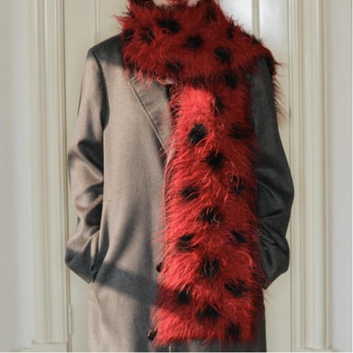 Écharpe d&#39;hiver classique en laine à pois pour femme, 1 pièce h5 Image4