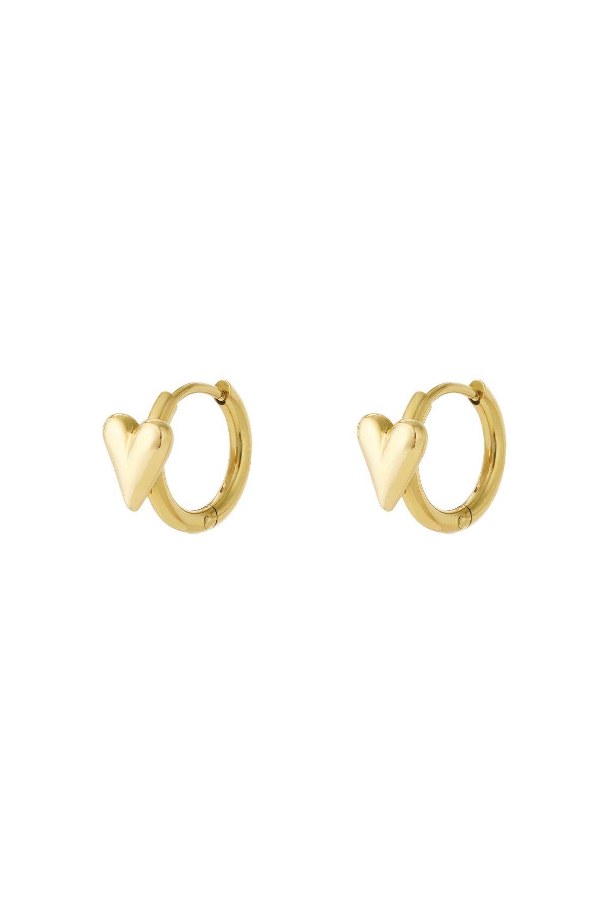 Hoop with mini heart earrings