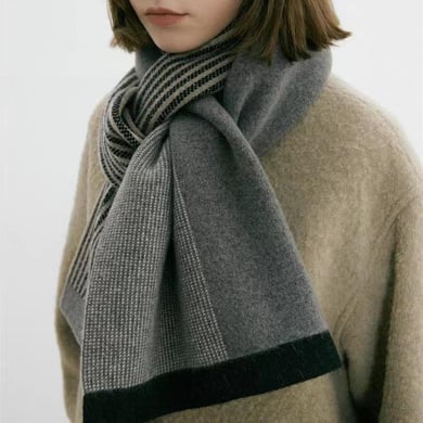 Bufandas de invierno para mujer de fibra sintética con tiras modernas de 1 pieza h5 