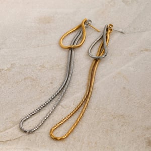 1 Pair Simple Style Chain Tassel Stainless Steel Gold Color Women's Drop Earrings  h5 