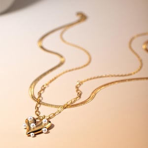 1 Piece Graceful Sweet Style Heart Shape Stainless Steel Gold Color Women's Pendant Necklaces h5 Picture3