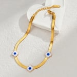 Gold color / 1 Piece Simple Series Daily Flower Gold Color Stainless Steel Women's Chain Bracelets 