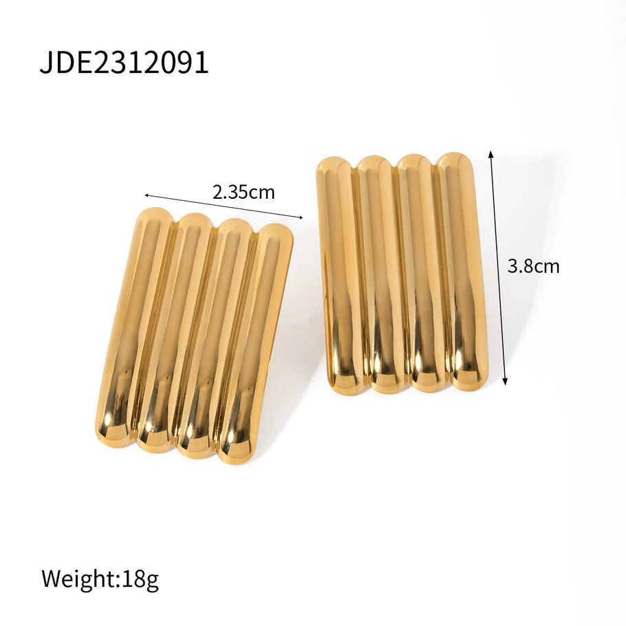 1 Paar Simple Series Simple Strip Edelstahl Goldfarben Damen Ohrstecker