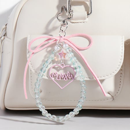 1 Piece Sweet Bow Knot Beaded Pendant Women's Bag Charms