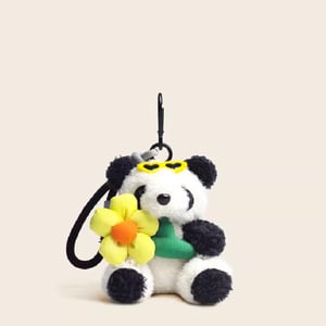 1 pezzo elegante serie quotidiano carino panda con fiore rayon borsa da donna ciondoli h5 