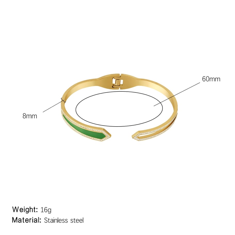 1 stuk Eenvoudige serie Elegante geometrische roestvrijstalen goudkleurige damesarmbanden