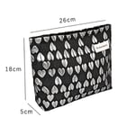 Black / 1 Piece Romantic Series Elegant Heart High-capacity For Make Up Women's Cosmetic Bags Picture2