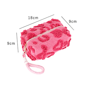 1 Piece Romantic Series Sweet Heart Fluffy Lightweight Durable Women's Cosmetic Bags h5 Picture4