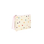 White Multi / 1 Piece Classic Series Elegant Colorful Polka Dots Canvas Portable Women's Cosmetic Bags 