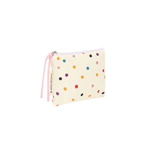 1 Piece Classic Series Elegant Colorful Polka Dots Canvas Portable Women's Cosmetic Bags h5 