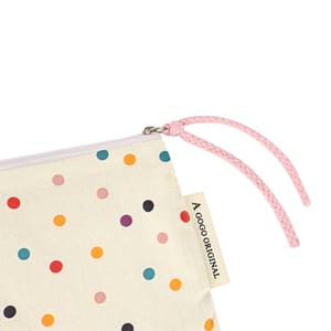 1 Piece Classic Series Elegant Colorful Polka Dots Canvas Portable Women's Cosmetic Bags h5 Picture3