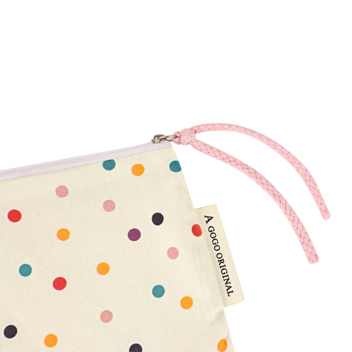 1 Piece Classic Series Elegant Colorful Polka Dots Canvas Portable Women's Cosmetic Bags Picture3