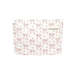 Pink / 1 Piece Romantic Series Fashionable Sweet Pink Bow Knot Canvas Portable Women's Cosmetic Bags Picture2