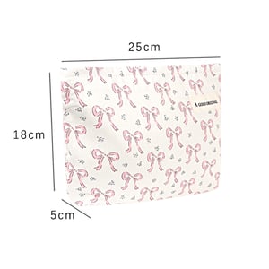 1 Piece Romantic Series Fashionable Sweet Pink Bow Knot Canvas Portable Women's Cosmetic Bags h5 Picture4