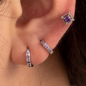 1 pezzo semplice serie classica geometrica rame argento colore zircone orecchini da donna h5 Immagine2