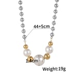 Silver color / 1 Piece Simple Casual Style Bead Shape Stainless Steel  Gold Color Unisex Beaded Necklaces Picture3