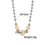 Silver color / 1 Piece Simple Casual Style Bead Shape Stainless Steel  Gold Color Unisex Beaded Necklaces Picture4