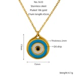 Blue / 1 Piece Simple Series Classic Eye Titanium Steel  Gold Color Women's Pendant Necklaces Picture2